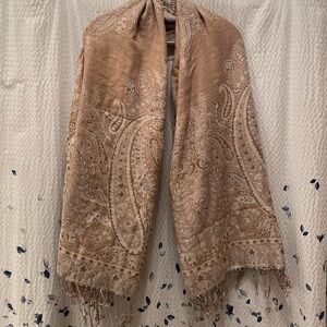 Tan Paisley Scarf/Wrap
